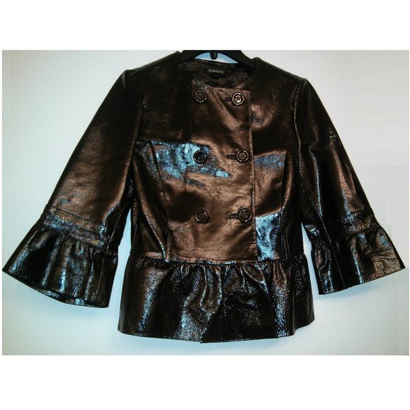 BEBE Genuine Patent Leather Jacket SZ S - Picture 2 of 7